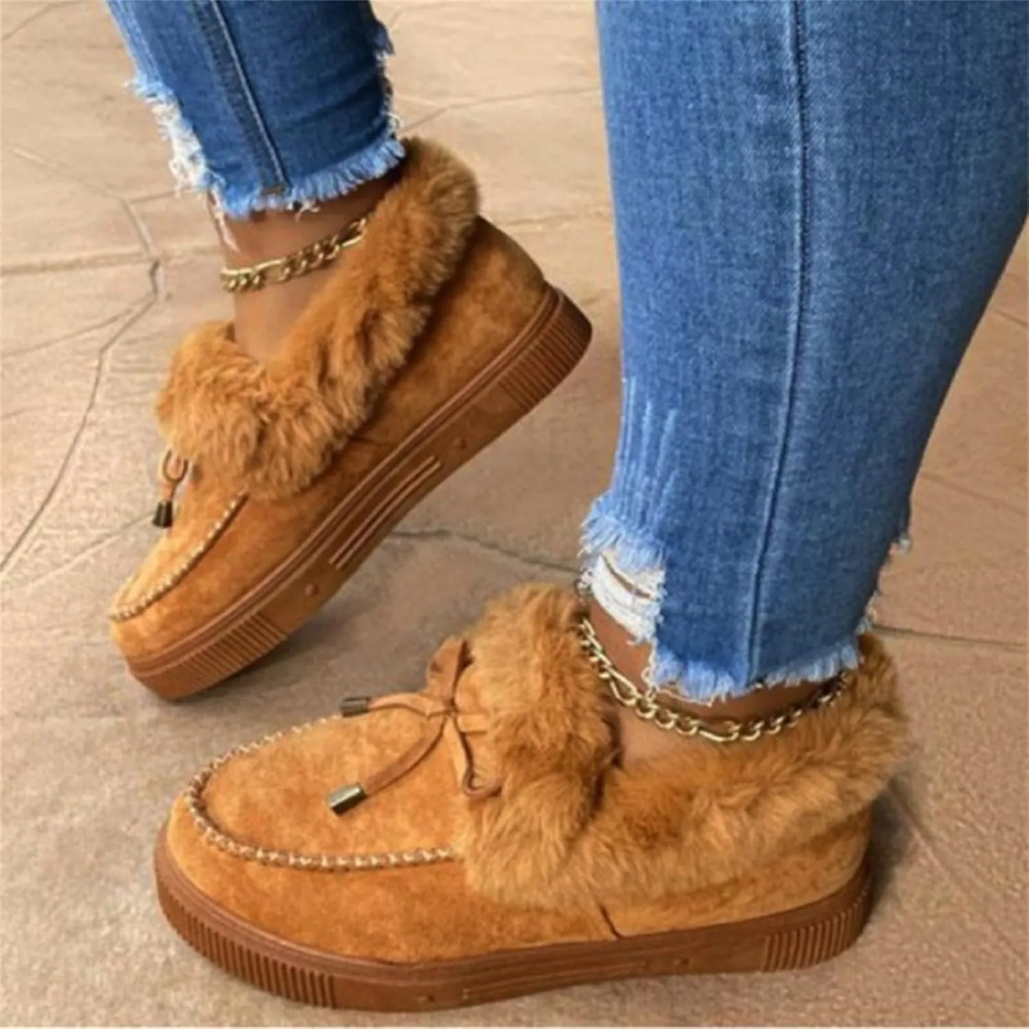 Winter Boots For Women 2024 Snow Boots Winter Shoes with Fur Lined Warm Slip On Comfortable Outdoor Ankle Booties