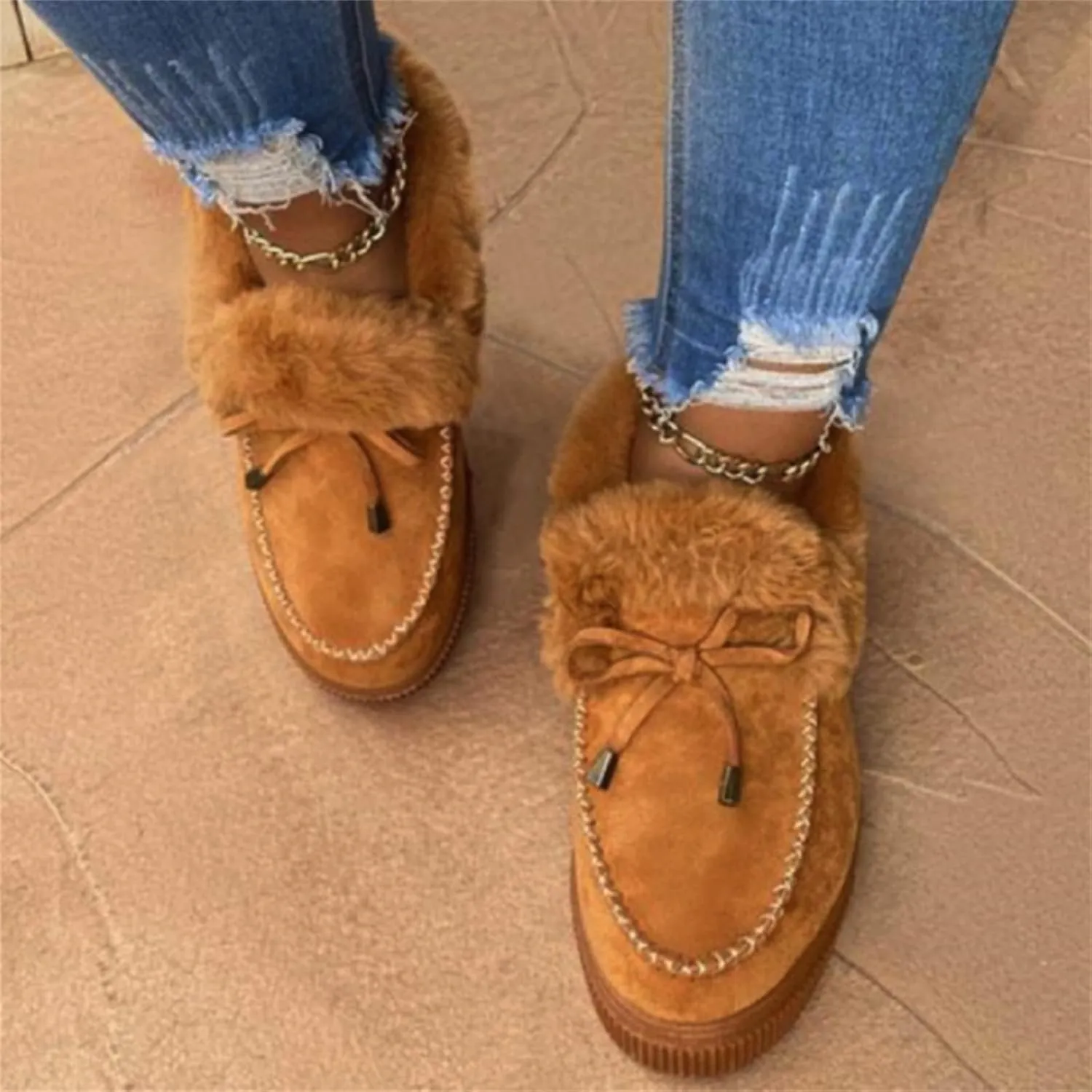 Winter Boots For Women 2024 Snow Boots Winter Shoes with Fur Lined Warm Slip On Comfortable Outdoor Ankle Booties
