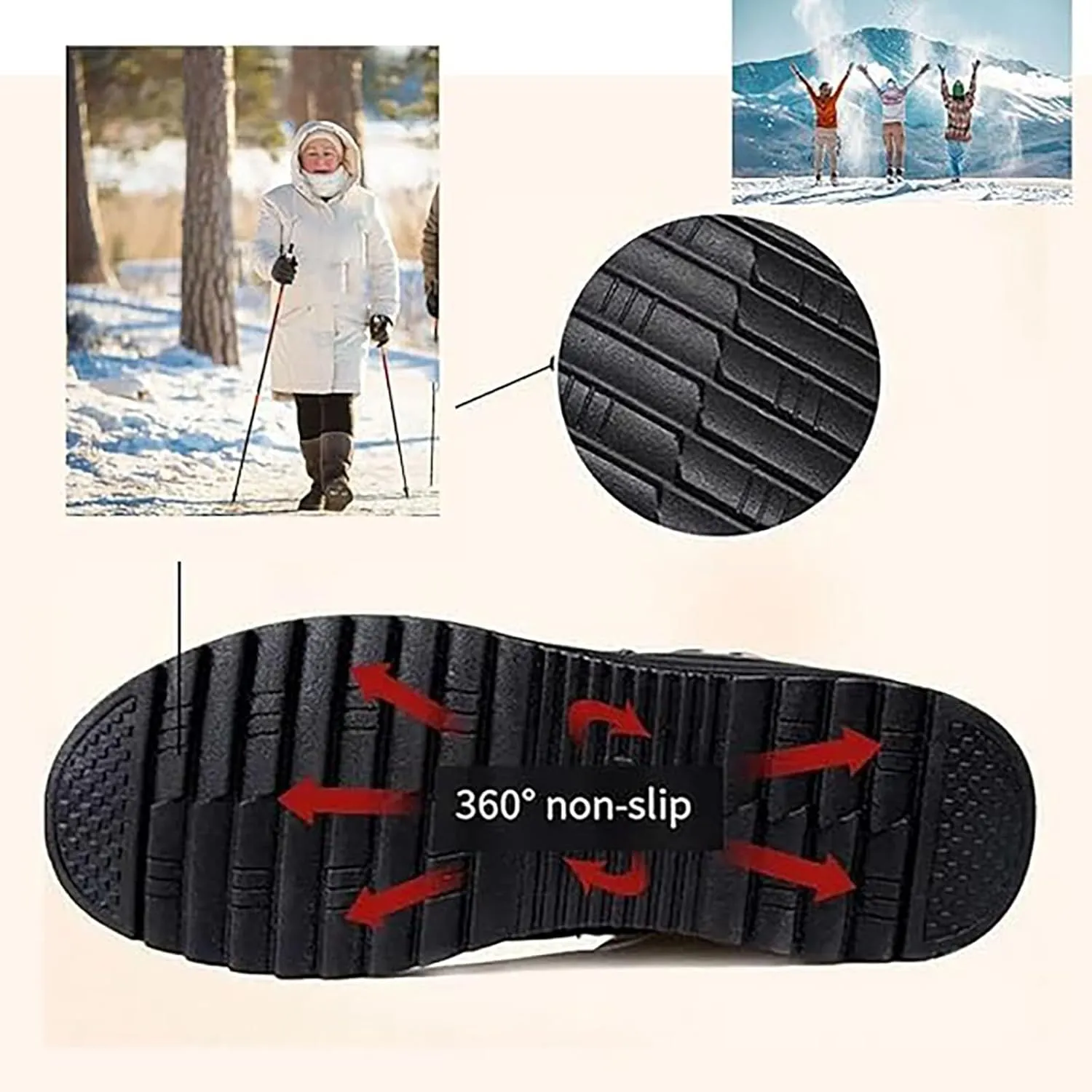 Winter Boots for Women 2024 Trendy Snow Boots for Women Slip On Hundred Fashion High-Grade Leather Boots Short Boots
