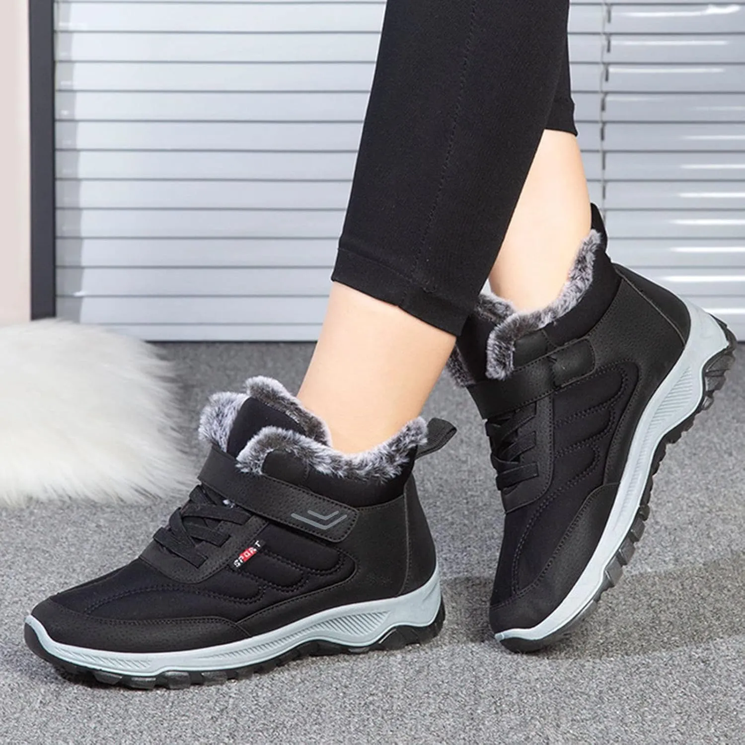 Winter Boots Women Wide Calf Waterproof Winter Shoes Ladies Womens Snow Boots Winter Warm Booties Womens Warm Shoes for Winter Womens Fall Shoes Snow Booties Men