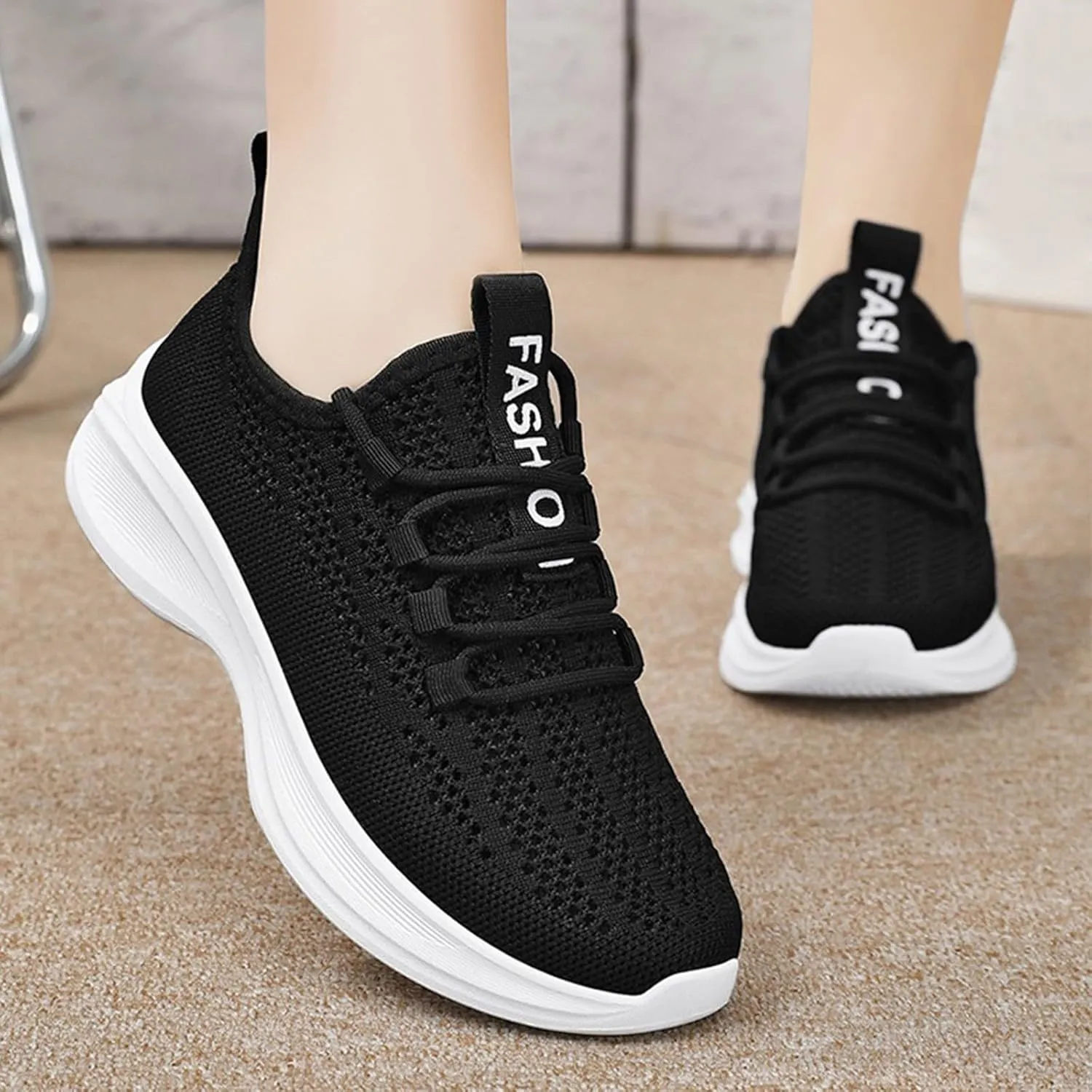 Women Lightweight Mesh Sneaker Breathable Running Cloud Soft Sole Non Slip Sports Athletic Tennis Trainer Shoes