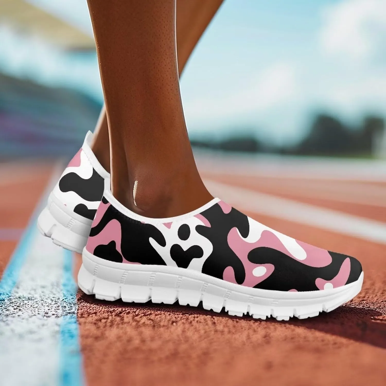 Women’s Canvas Shoes Low Top Fashion Sneakers Slip on Walking Shoe（White Sole）
