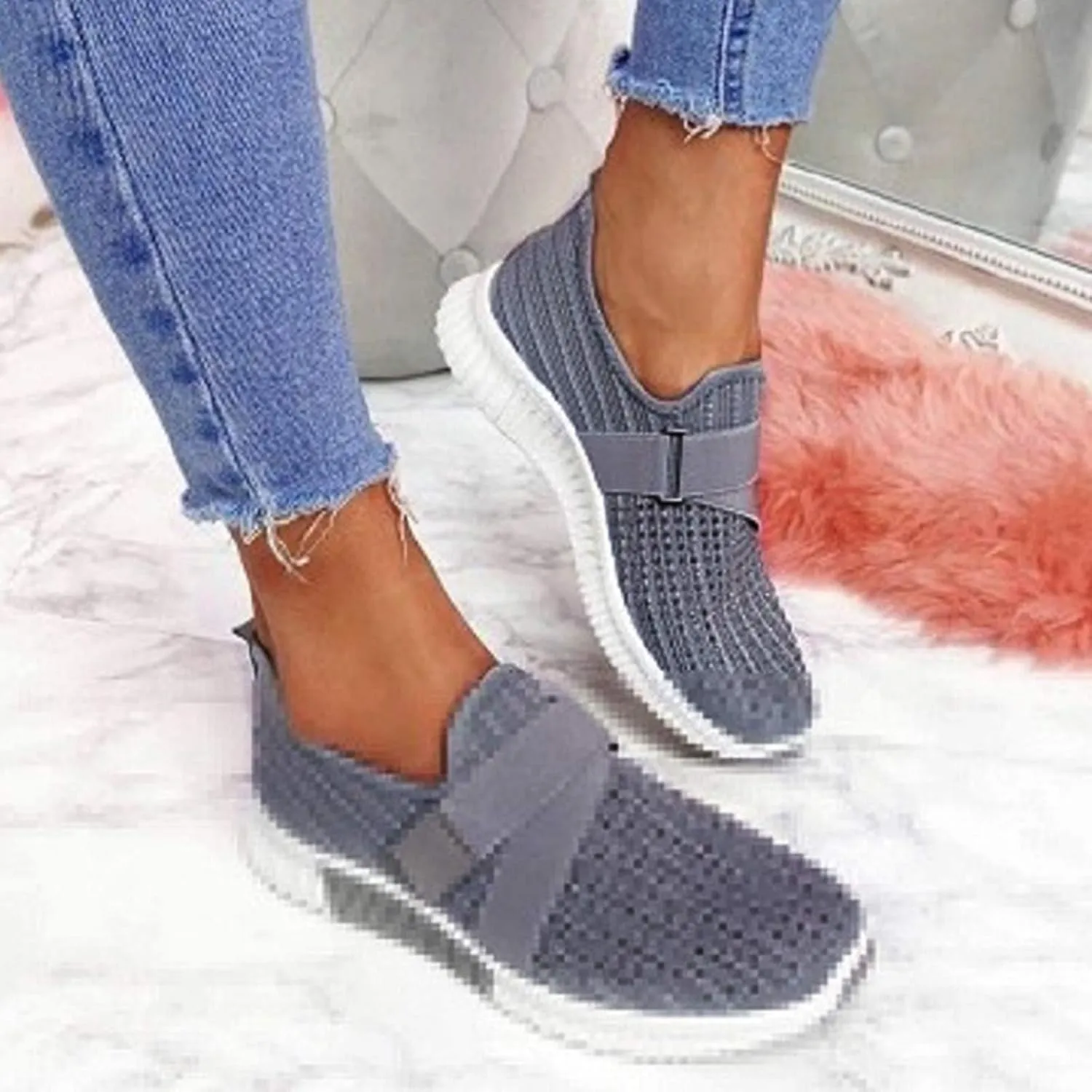Women's Fashion Sneakers Lace Up Breathable Casual Waking Shoes Trail Running Shoes Men Glitter Loafers Women Shoes Womens White Platform Sneakers