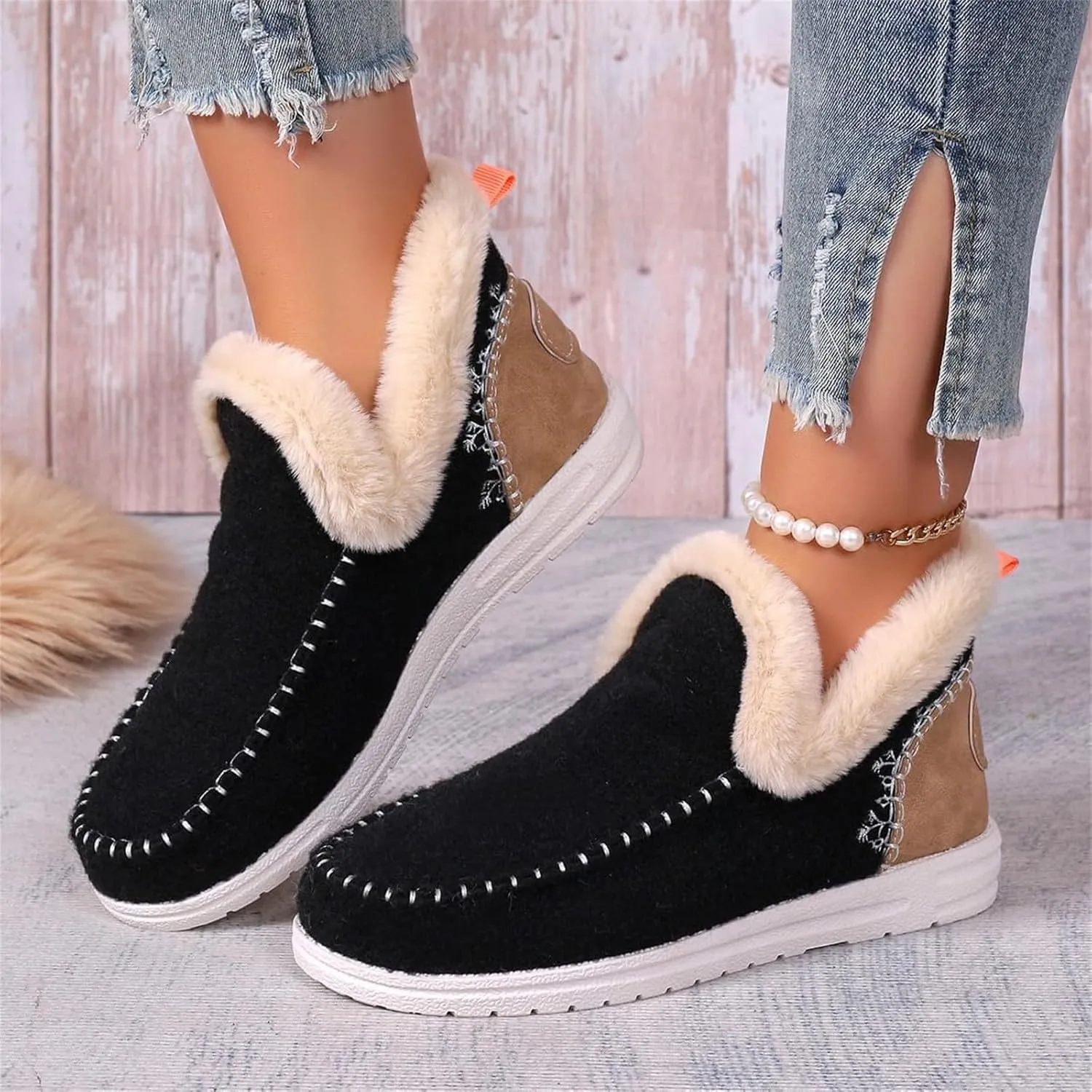 Womens Running Shoes Platform Sneakers for Women Slip On Women Loafers Shoes for Work Closed Toe Indoor and Outdoor Womens Christmas Shoes Comfortable Dressy Slip on