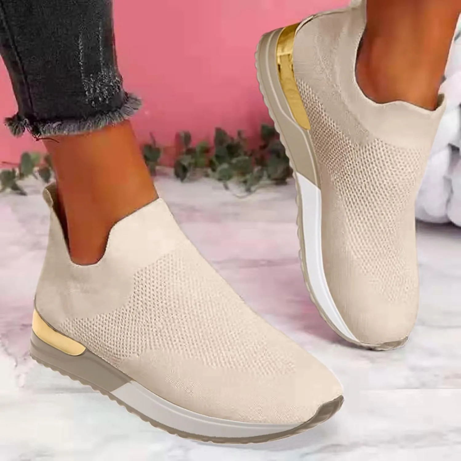 Womens Slip on Walking Shoes Comfort Lightweight Mens Running Shoes Lightweight Casual Work Shoes Walking Sneakers Waterproof Tennis Shoe Cross Trainer Shoe