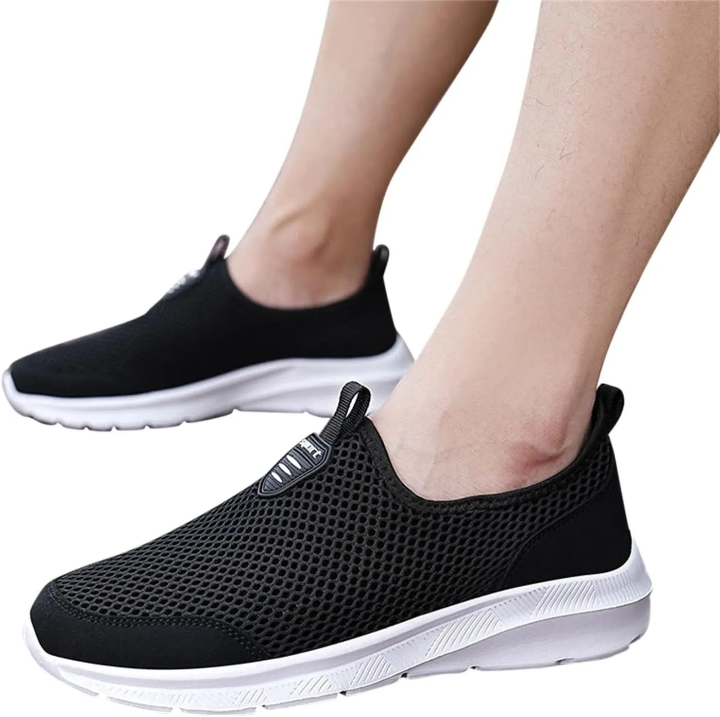 Womens Slip On Walking Shoes Lightweight Breathable Non Slip Mens Casual Shoes Mesh Men Shoes Casual Women's Fashion Sneakers Brown Tennis Shoe Loafers Casual Slip On