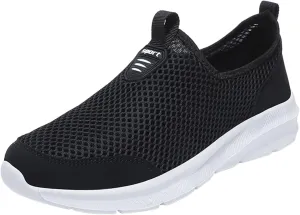 Womens Slip On Walking Shoes Lightweight Breathable Non Slip Mens Casual Shoes Mesh Men Shoes Casual Women's Fashion Sneakers Brown Tennis Shoe Loafers Casual Slip On