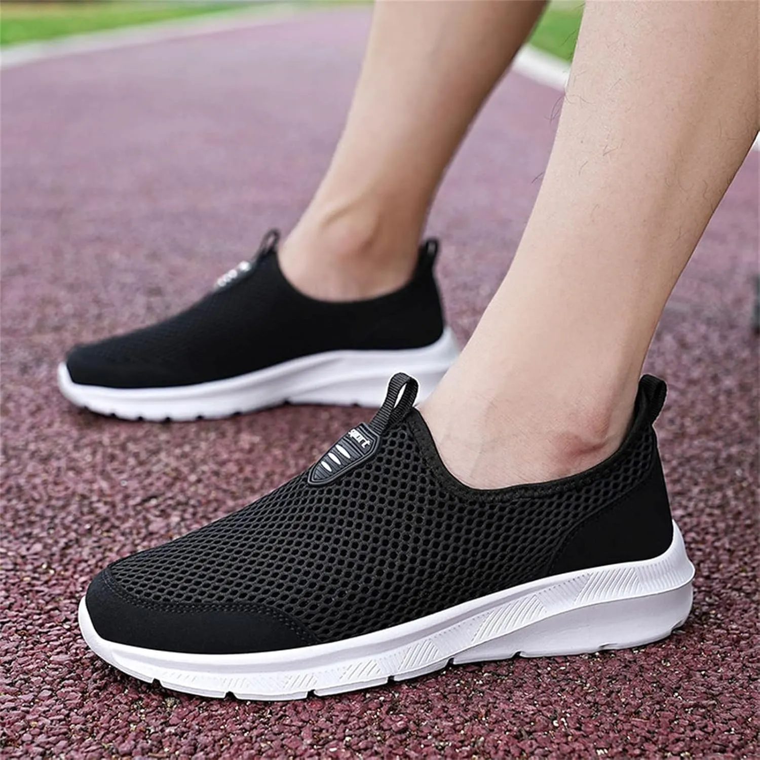Womens Slip On Walking Shoes Lightweight Breathable Non Slip Mens Casual Shoes Mesh Men Shoes Casual Women's Fashion Sneakers Brown Tennis Shoe Loafers Casual Slip On