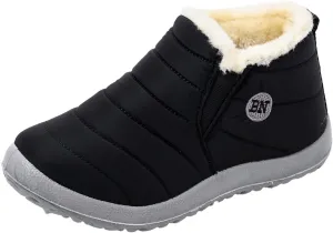 Womens Snow Boots Black Snow Boots for Ladies Indoor Outdoor Womens Winter Snow Boots Women Ankle Booties Womens Winter Boot Slip On Black Boots for Women Mens Snow Booties