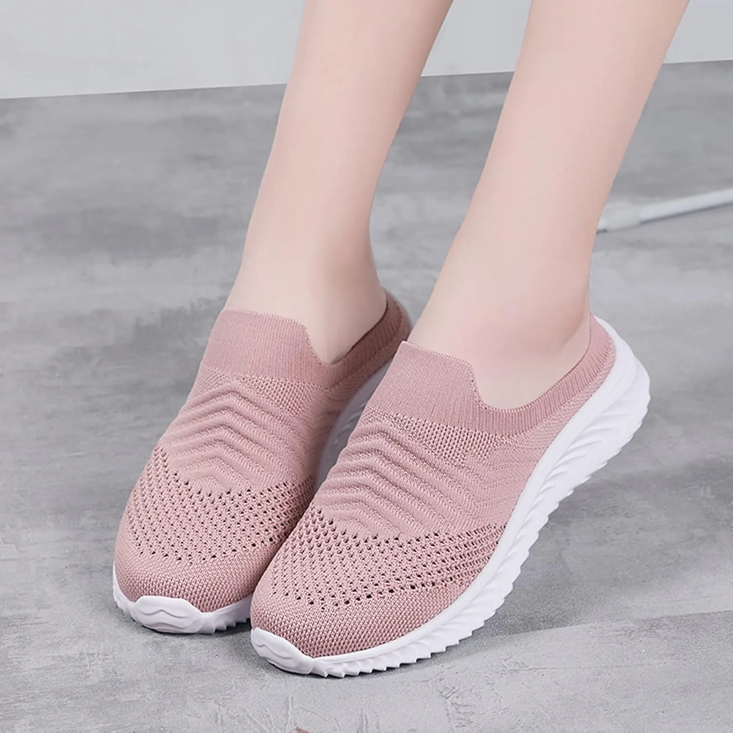 Women's White Fashion Sneakers Platform Sneakers for Women Fashion Flat Shoes for Women Comfortable Dressy Slip on Womens Loafers Wide Width Womens Slip On Sneakers