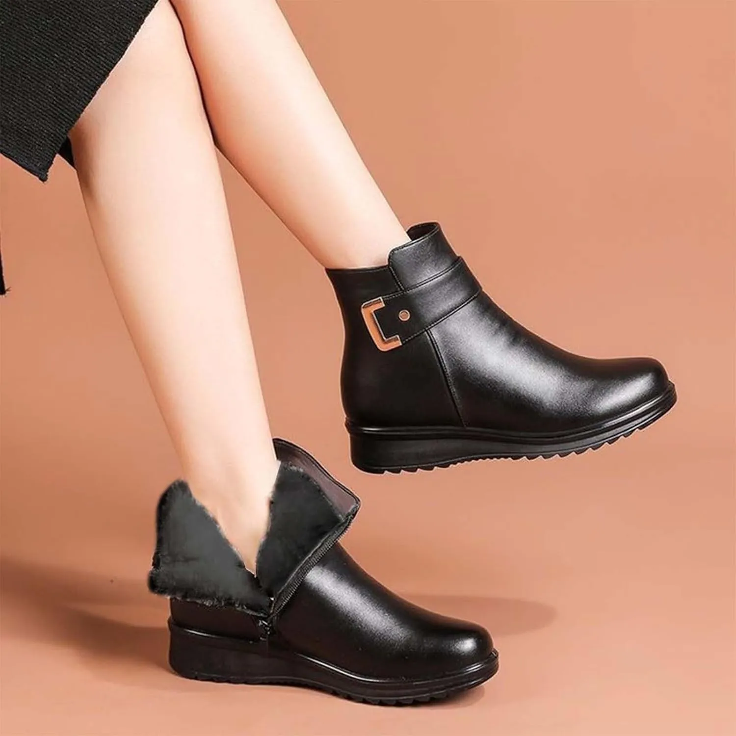Womens Winter Boots Ankle Women's Slip On Snow Boots Womens Snow Boots Winter Warm Ankle Boots Thermal Shoes for Women Hiking Shoes Women Men Winter Booties