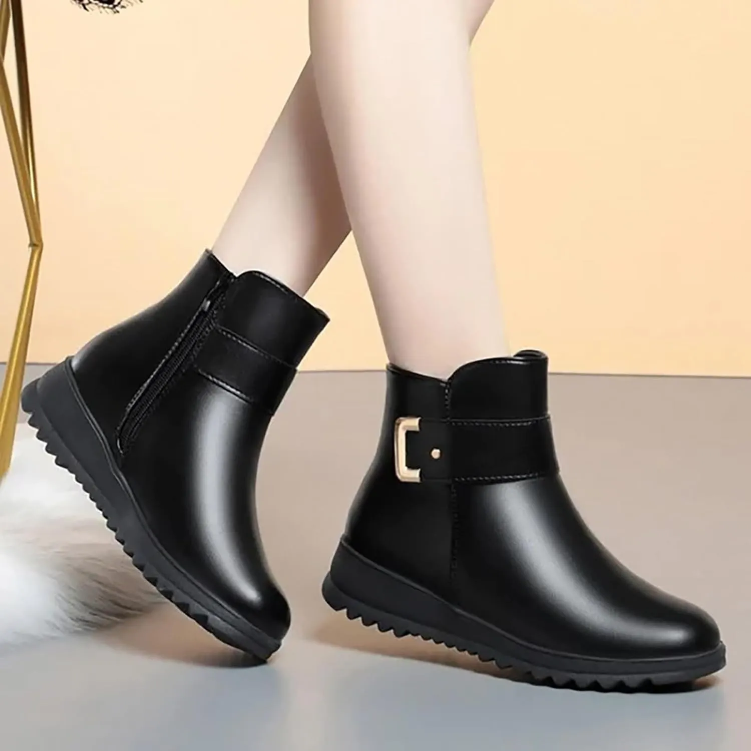 Womens Winter Boots Ankle Women's Slip On Snow Boots Womens Snow Boots Winter Warm Ankle Boots Thermal Shoes for Women Hiking Shoes Women Men Winter Booties