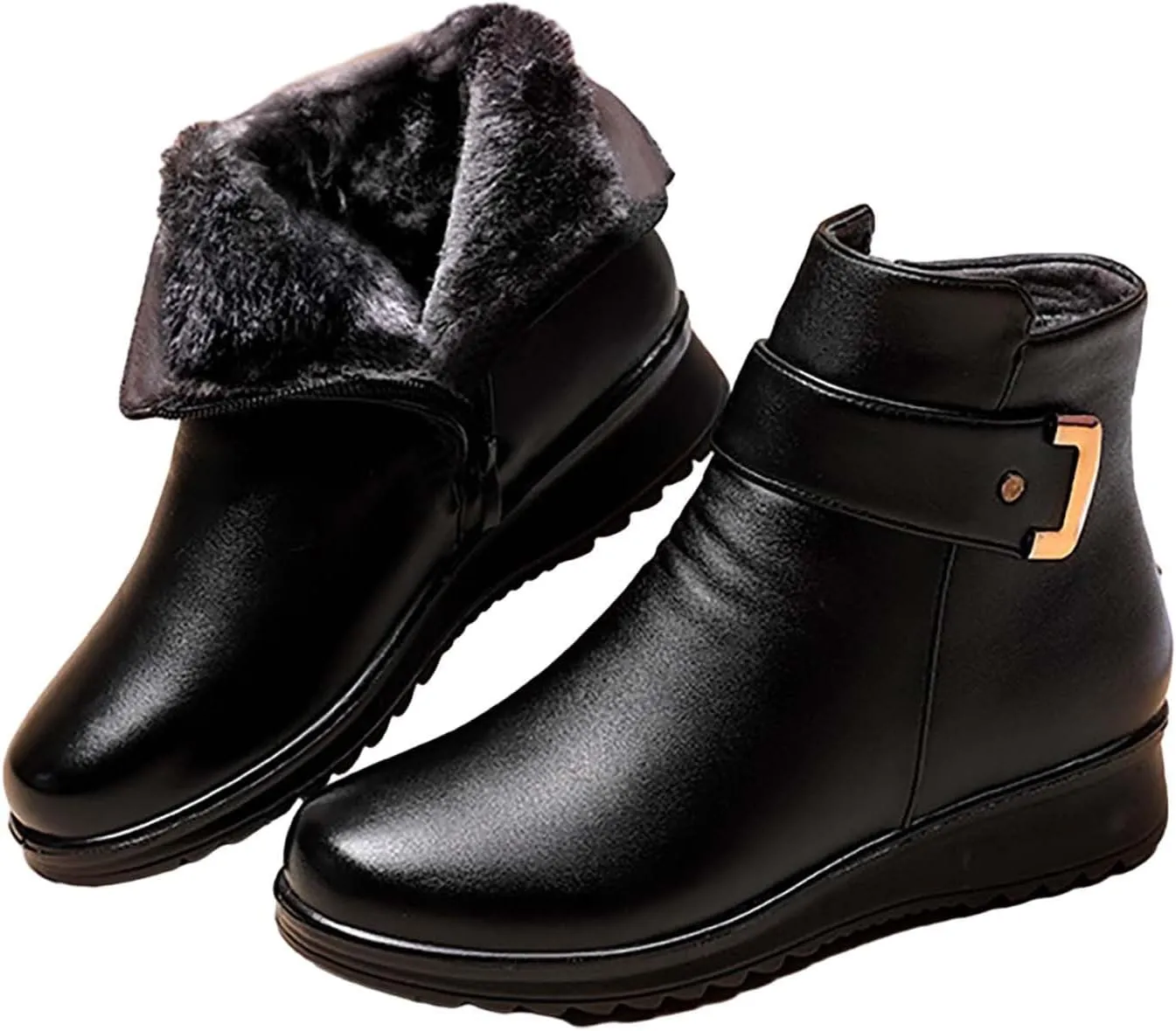Womens Winter Boots Ankle Women's Slip On Snow Boots Womens Snow Boots Winter Warm Ankle Boots Thermal Shoes for Women Hiking Shoes Women Men Winter Booties