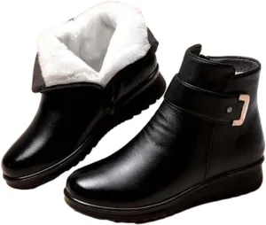 Womens Winter Boots Wide Slip On Warm Boots for Ladies Womens Winter Snow Boots Women Ankle Booties Womens Winter Slip On Boot Hiking Shoes Men Men's Snow Booties