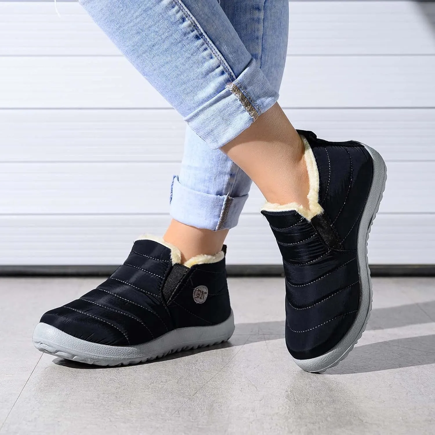 Womens Winter Boots Wide Slip On Warm Boots for Ladies Womens Winter Snow Boots Women Ankle Booties Womens Winter Slip On Boot Hiking Shoes Men Men's Snow Booties