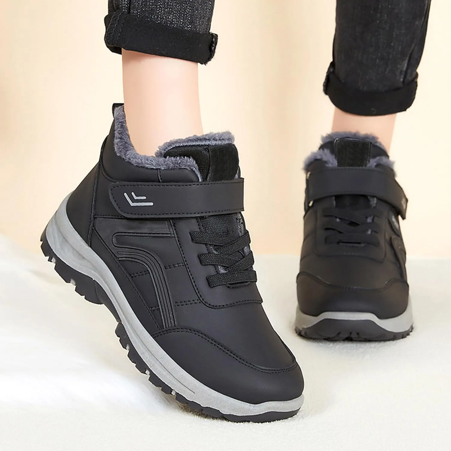 Womens Winter Boots Wide Width Adults Waterproof Slip On Boots Snow Boots for Womens Winter Shoes Warm Womens Snow Boot Slip On Hiking Boots Women Mens Booties Winter
