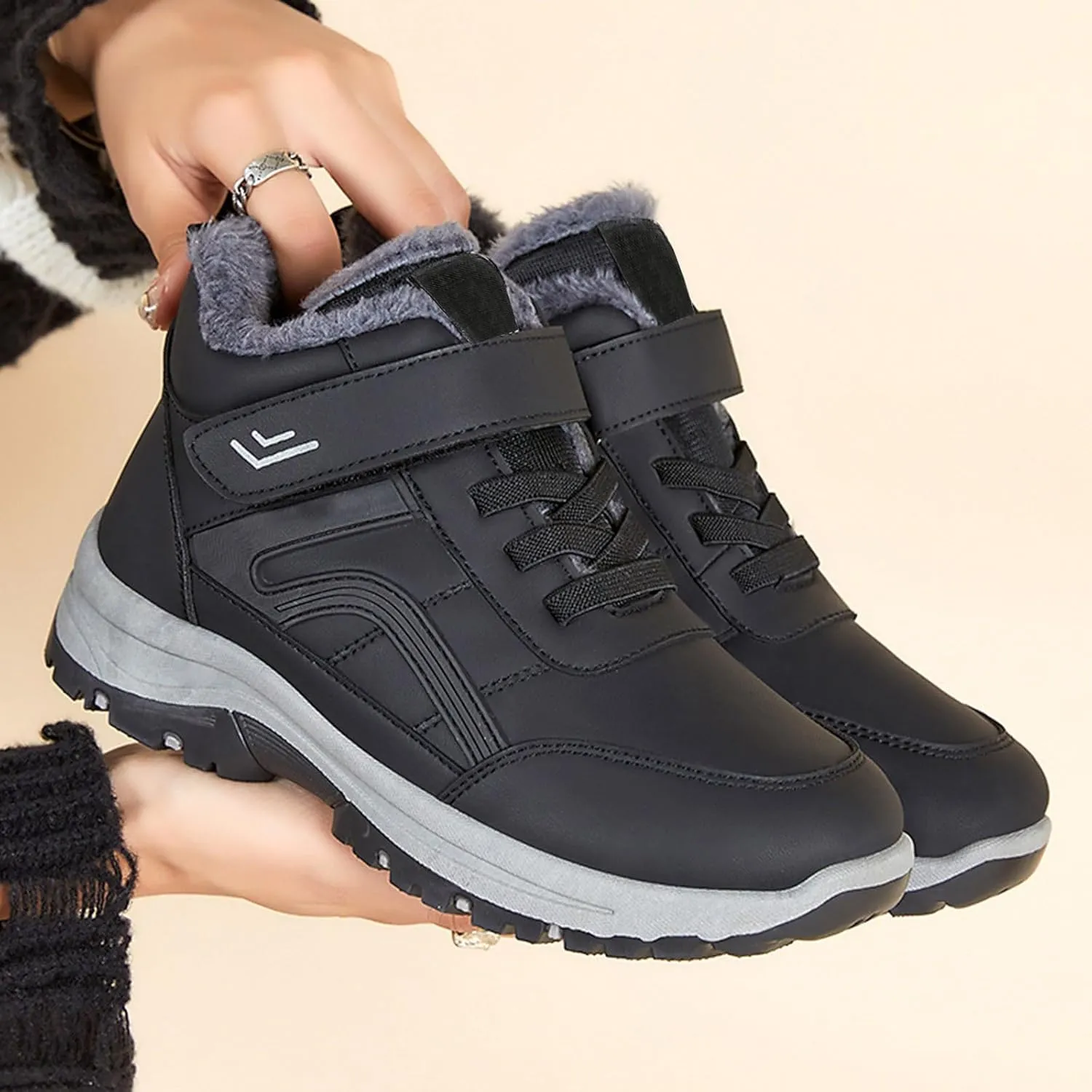 Womens Winter Boots Wide Width Adults Waterproof Slip On Boots Snow Boots for Womens Winter Shoes Warm Womens Snow Boot Slip On Hiking Boots Women Mens Booties Winter