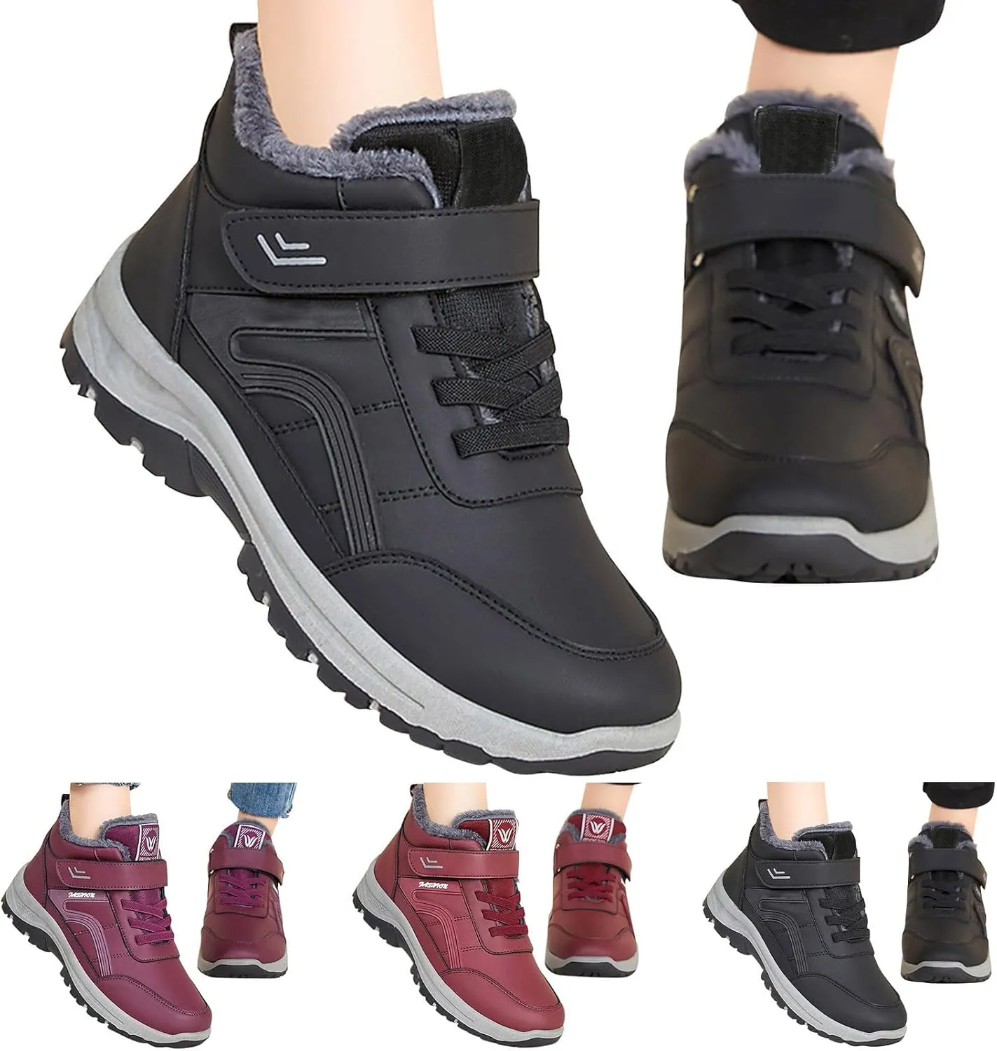 Womens Winter Boots Wide Width Adults Waterproof Slip On Boots Snow Boots for Womens Winter Shoes Warm Womens Snow Boot Slip On Hiking Boots Women Mens Booties Winter
