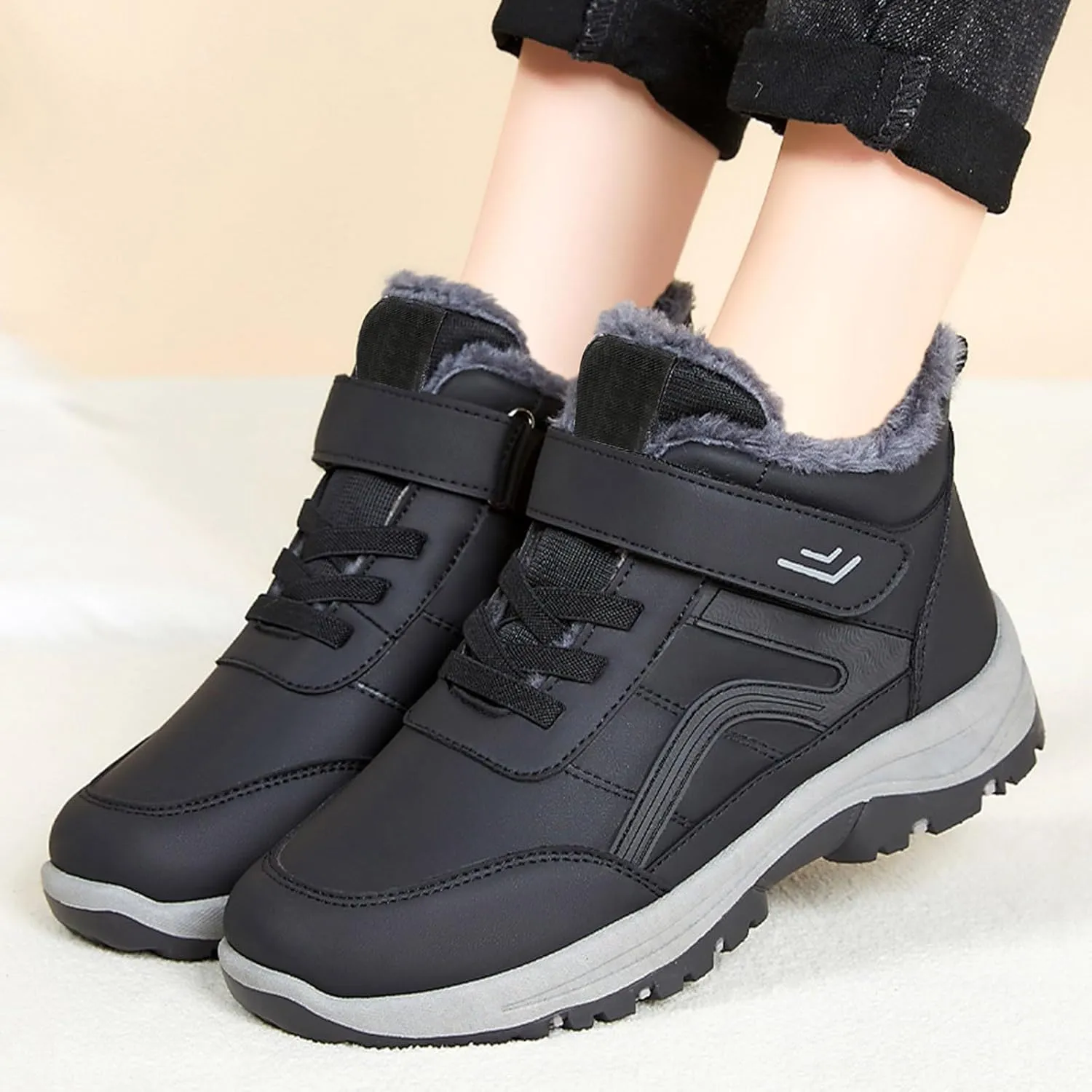 Womens Winter Boots Wide Width Adults Waterproof Slip On Boots Snow Boots for Womens Winter Shoes Warm Womens Snow Boot Slip On Hiking Boots Women Mens Booties Winter