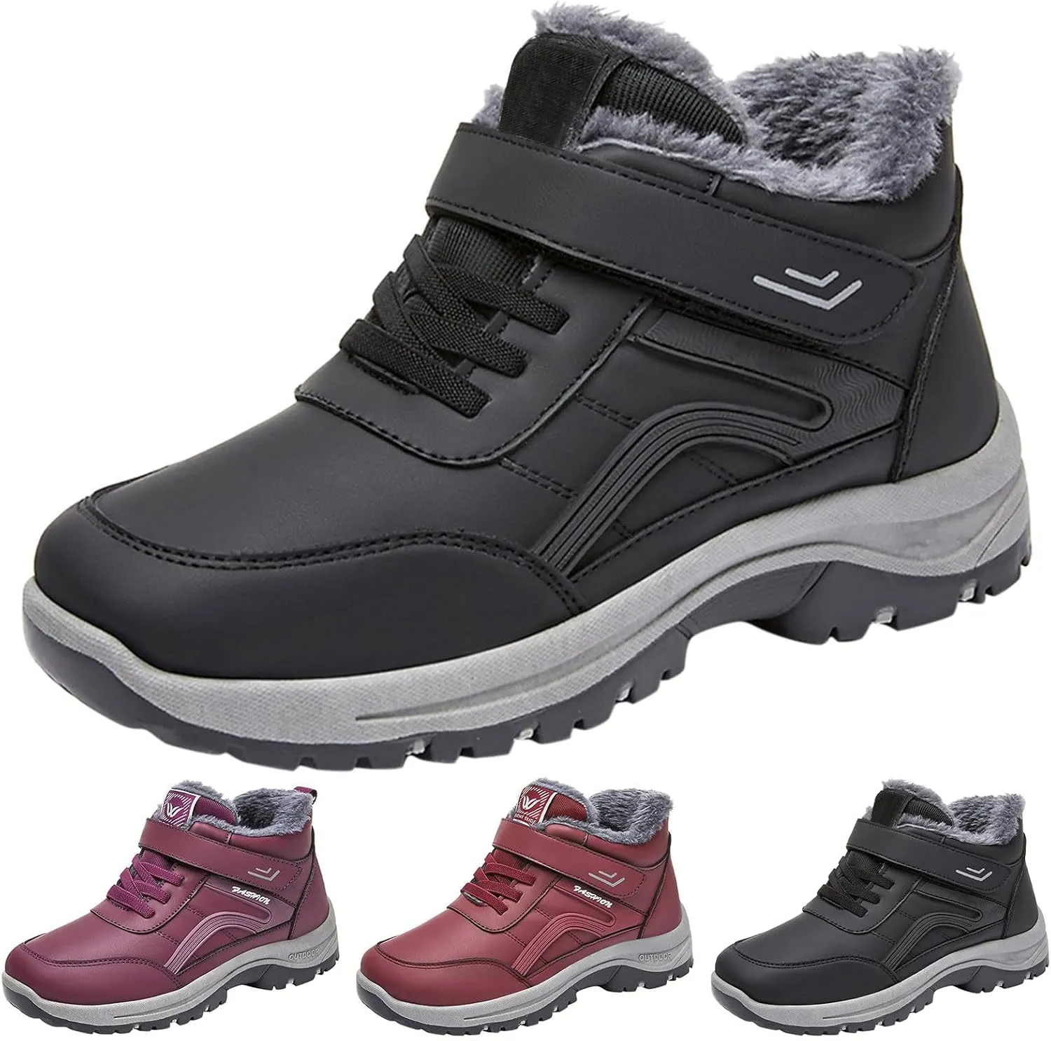 Womens Winter Boots Wide Width Adults Waterproof Slip On Boots Snow Boots for Womens Winter Shoes Warm Womens Snow Boot Slip On Hiking Boots Women Mens Booties Winter