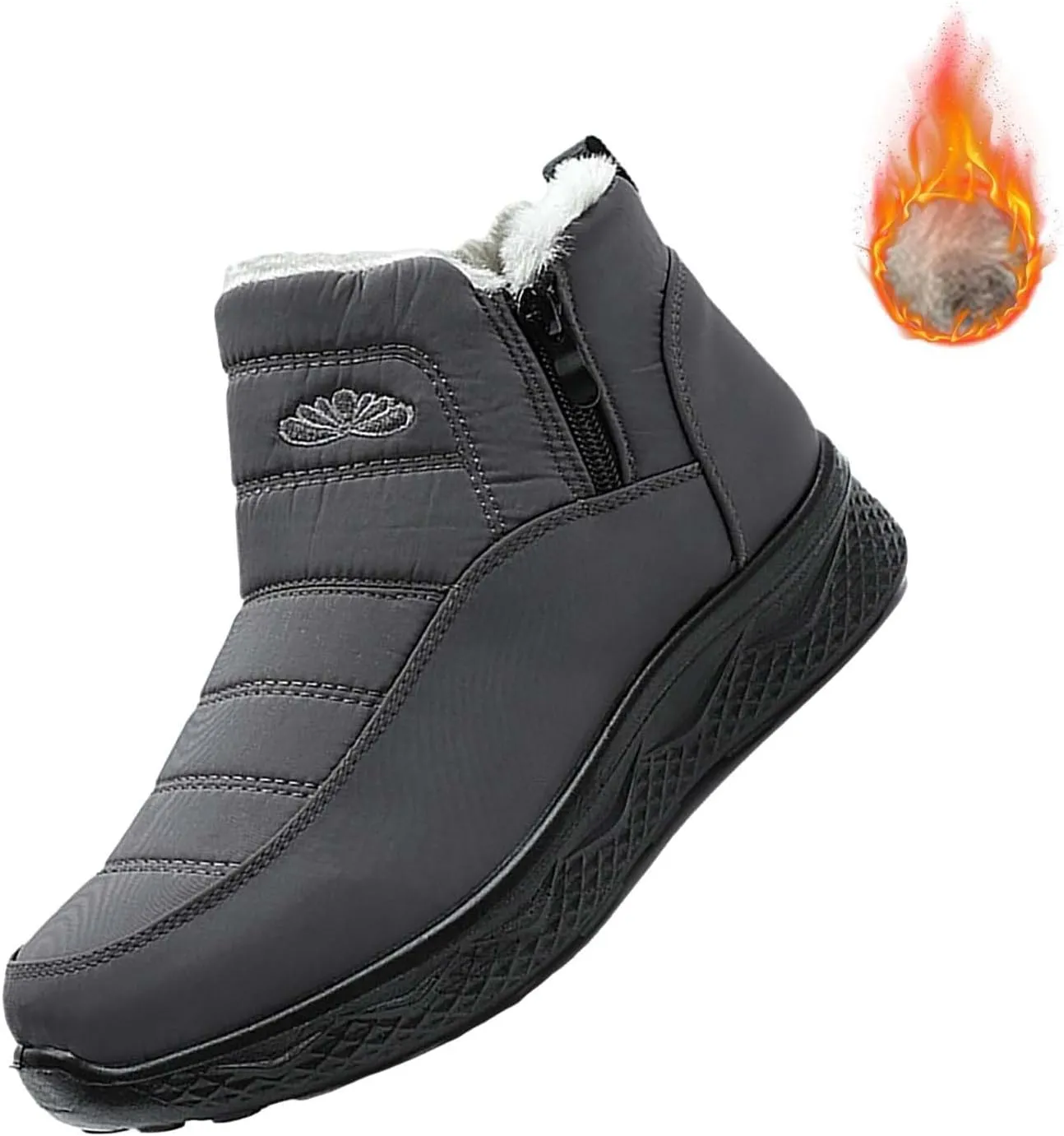 Womens Winter Boots Wide Width Ladies Slip On Snow Boots for Women Boot with Comfort Barefoot Shoes Grounded Footwear Hiking Steel Toe Shoes for Women Men's Winter Booties