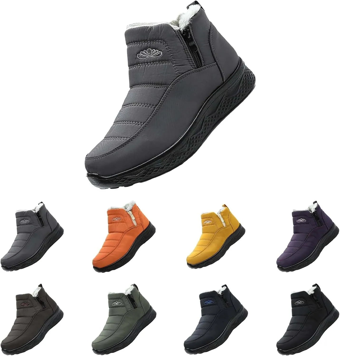 Womens Winter Boots Wide Width Ladies Slip On Snow Boots for Women Boot with Comfort Barefoot Shoes Grounded Footwear Hiking Steel Toe Shoes for Women Men's Winter Booties