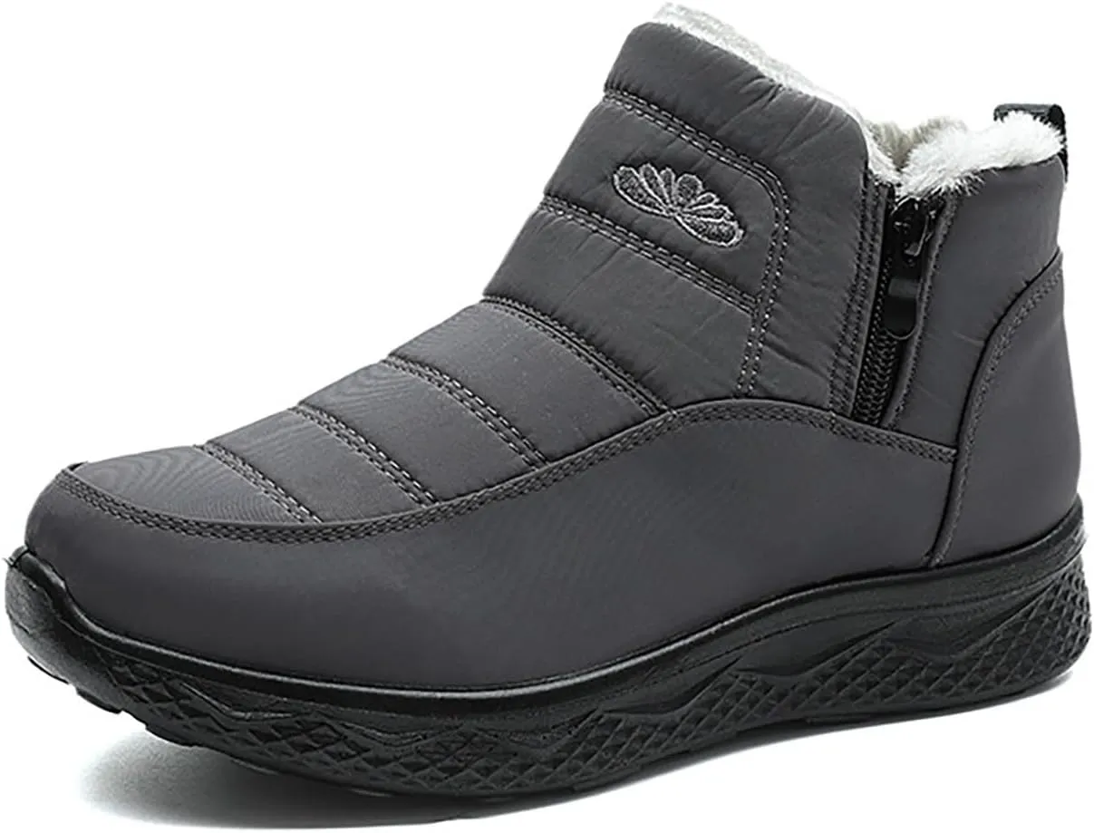 Womens Winter Boots Wide Width Ladies Slip On Snow Boots for Women Boot with Comfort Barefoot Shoes Grounded Footwear Hiking Steel Toe Shoes for Women Men's Winter Booties