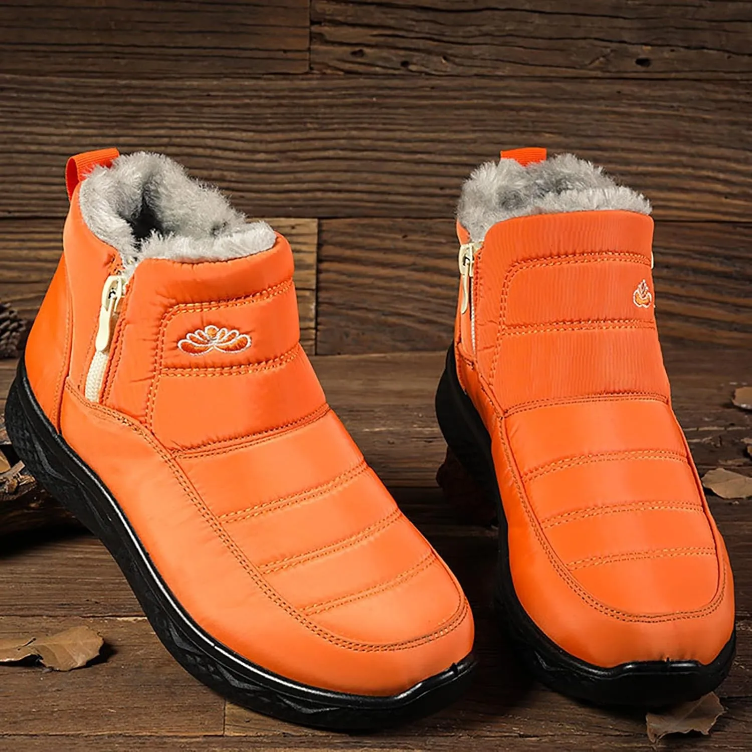 Womens Winter Boots Wide Width Ladies Slip On Snow Boots for Women Boot with Comfort Barefoot Shoes Grounded Footwear Hiking Steel Toe Shoes for Women Men's Winter Booties
