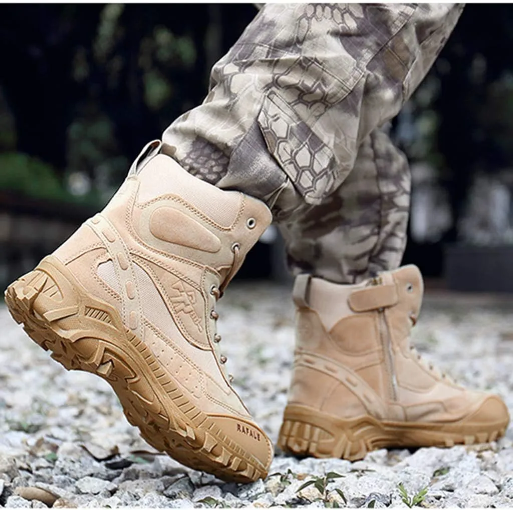 Wygwlg Men's Combat Boots Military Boots Outdoor Lightweight Tactical Boots Breathable Army Training Shoes Ankle Boots
