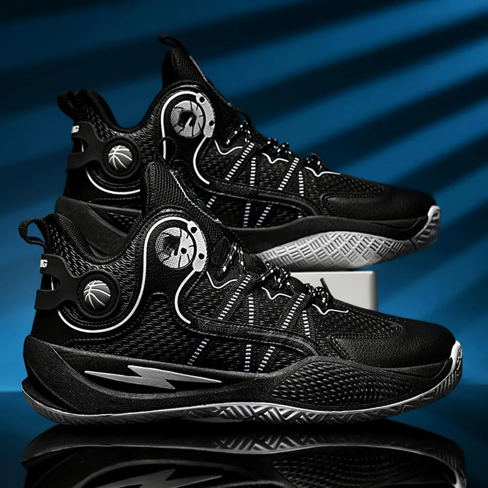 YAXE Unisex Basketball Shoes Breathable Anti Slip and Shock Absorption Training Sneakers for Youth