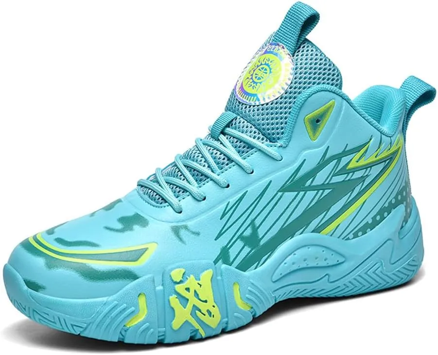 YAXE Unisex High Top Breathable Mesh Basketball Shoes Lightweight Shock Absorption and Training Sneakers