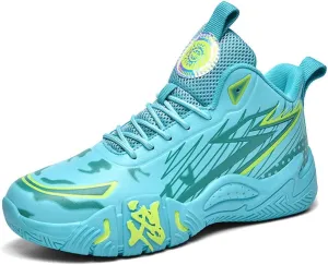 YAXE Unisex High Top Breathable Mesh Basketball Shoes Lightweight Shock Absorption and Training Sneakers