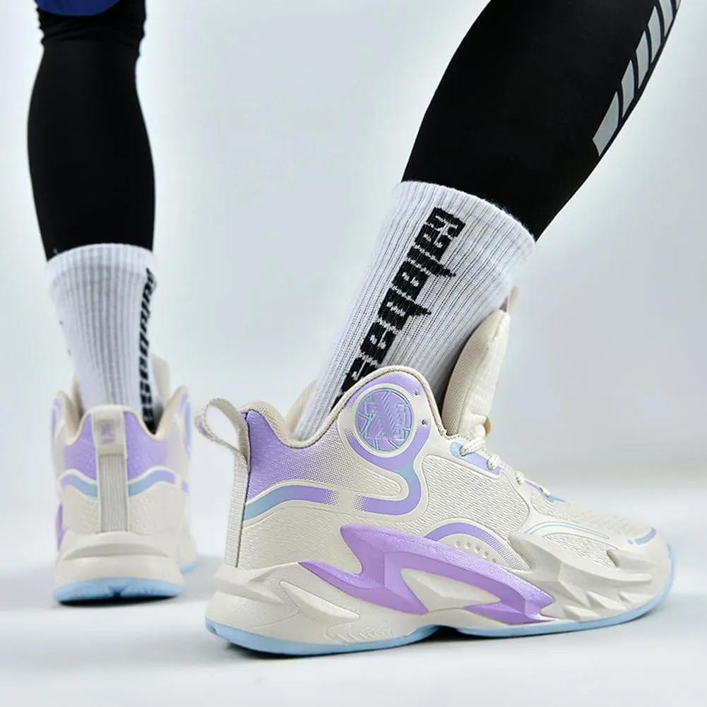 YAXE Unisex High Top Breathable Mesh Basketball Shoes Lightweight Shock Absorption and Training Sneakers