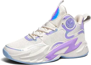 YAXE Unisex High Top Breathable Mesh Basketball Shoes Lightweight Shock Absorption and Training Sneakers