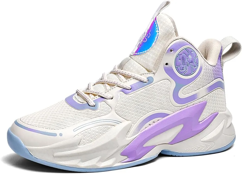 YAXE Unisex High Top Breathable Mesh Basketball Shoes Lightweight Shock Absorption and Training Sneakers